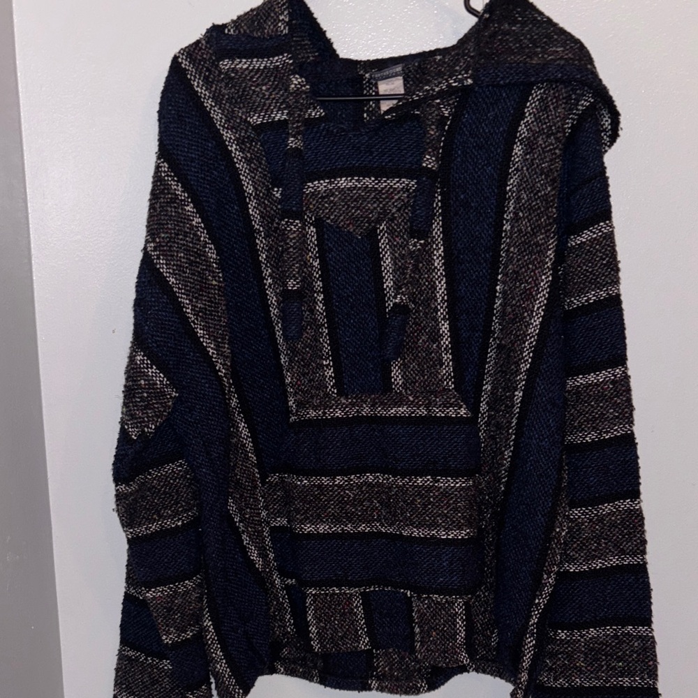 EARTHBOUND Navy and Gray Striped Jacket